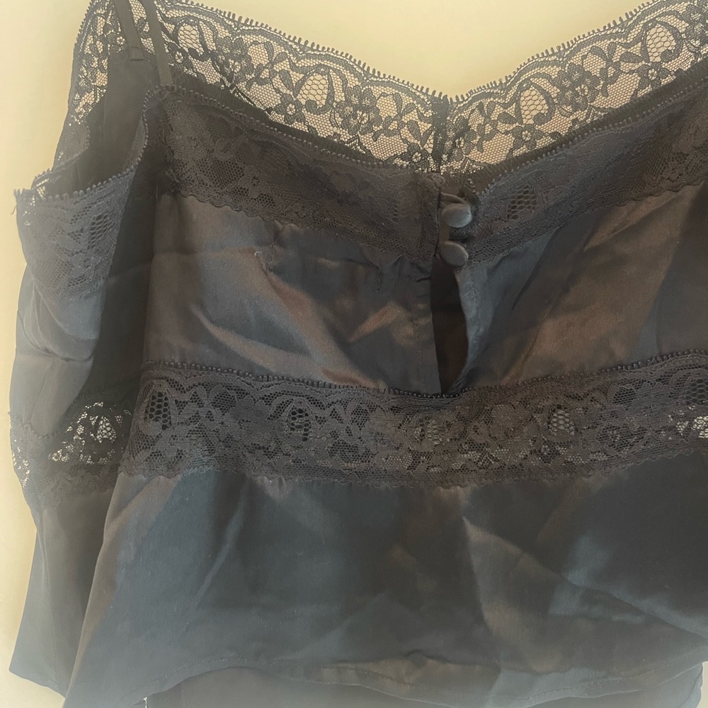 Reformation Black Lace Trim Camisole, M - Picture 6 of 6